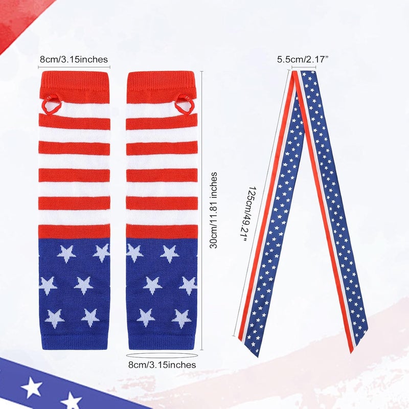 GERINLY Holiday Arm Warmers with Matching Neck Scarf, Festival Arm Sleeve Golves Skinny Scarf - Image 2